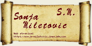 Sonja Miletović vizit kartica